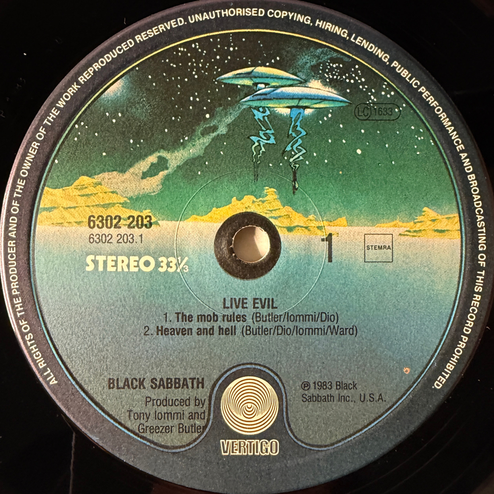 Black Sabbath - Live Evil 2LP (Голландия 1983г.)