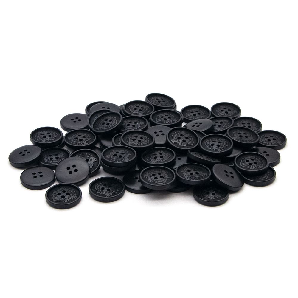 Пуговицы 4 прокола 36L=23 мм, (Blk-200 (черный)), 72 шт, S090106