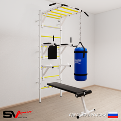 Шведская стенка Sv Sport 5262 (Турник рукоход/Брусья/Стойка/Скамья/Цепь/Мешок 22кг)
