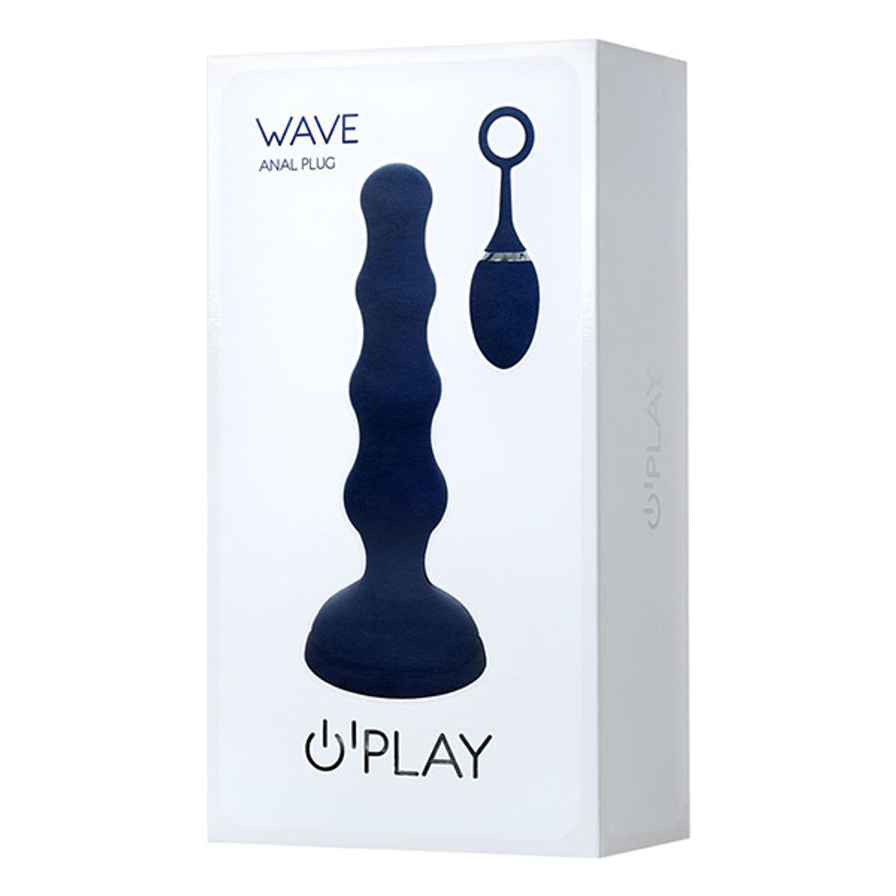 Синяя анальная вибровтулка 15,5см с пультом ДУ ToyFa Oplay Wave 221003