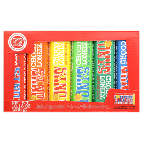 Tony's Chocolonely, Rainbow Tasting Pack, 6 батончиков, 288 г (10,16 унции)