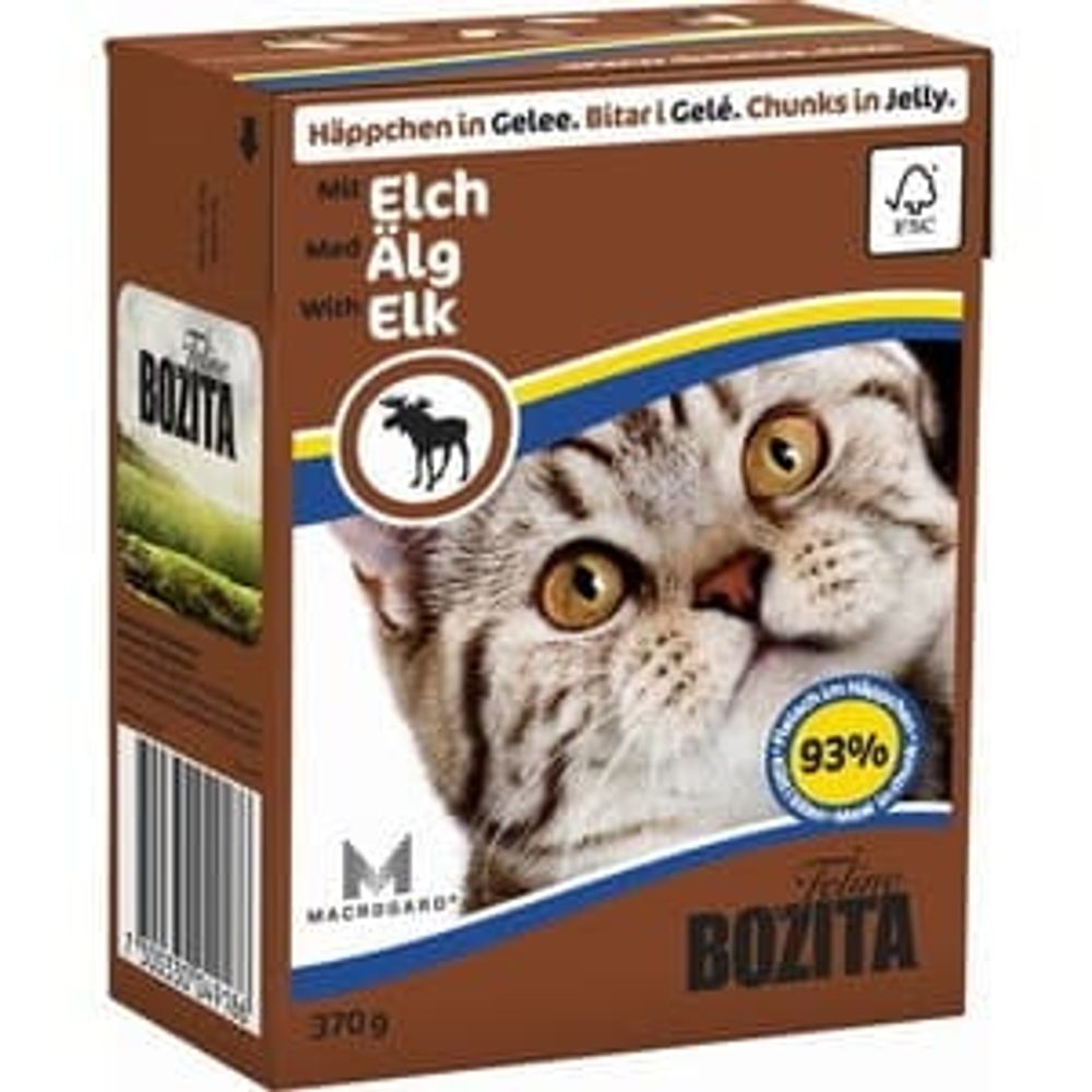 Bozita 370г. мясные кусочки в желе с лосем (Tetra Pak) Bozita 370г. мясные кусочки в желе с лосем (Tetra Pak)