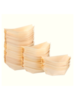 Форма лодка бамбук для канапе 120*65, L, CGPro 50 шт упак