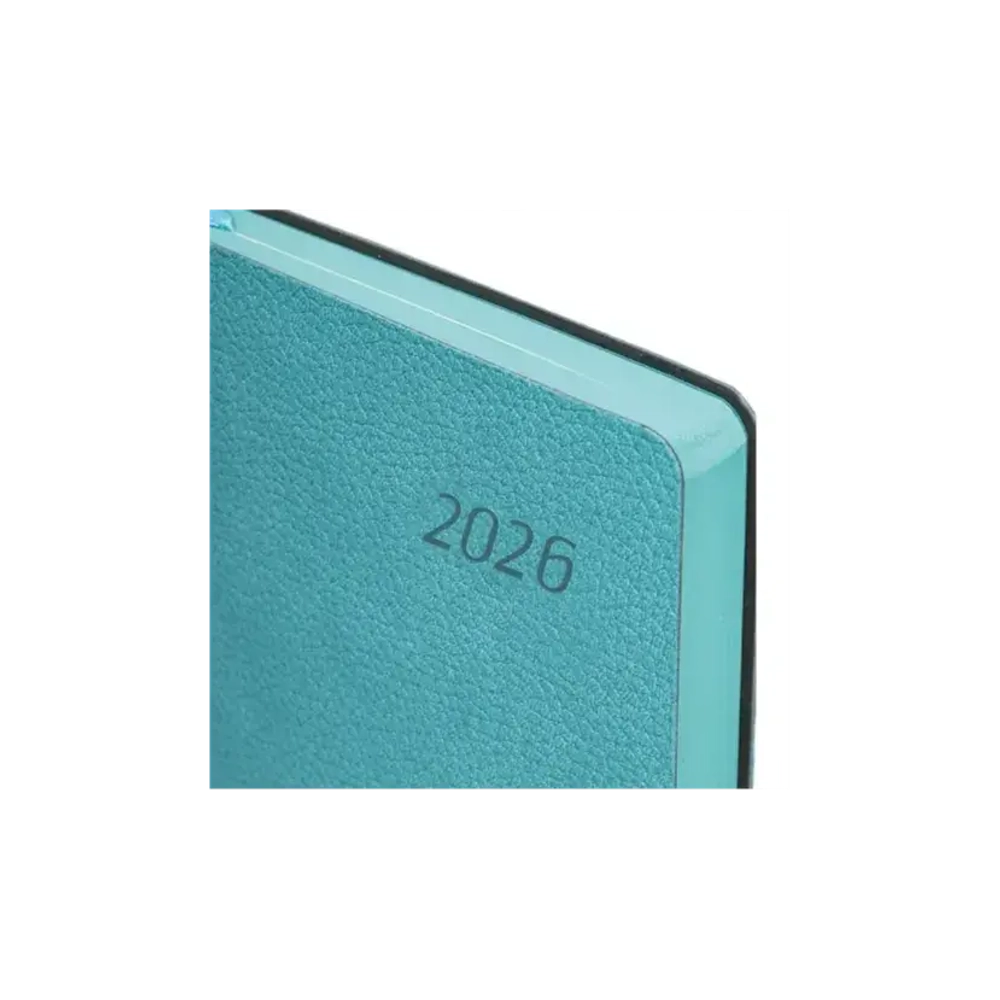 Ежедневник датированный 2026 А5 138x213 мм, BRAUBERG "Stylish", под кожу, гибкий, бирюзовый, 117098