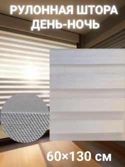 Рулонные шторы День-Ночь Зебра 60х130 см