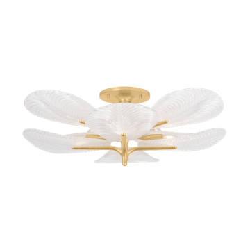 Corbett Kamal Semi Flush, 109 cm, Vintage Gold Leaf