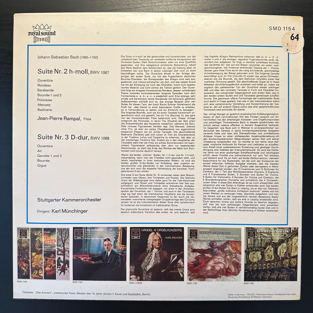 Бах - Сюита № 2, Сюита № 3 (Германия 1968г.)