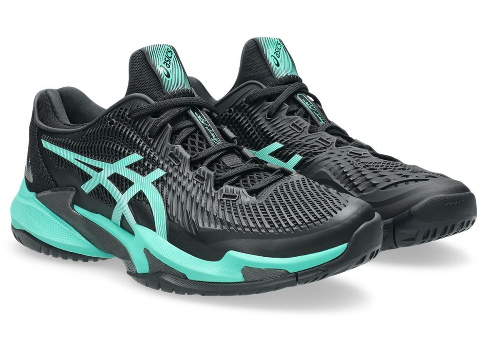 Мужские кроссовки теннисные Asics Court FF 3 - black/aurora green