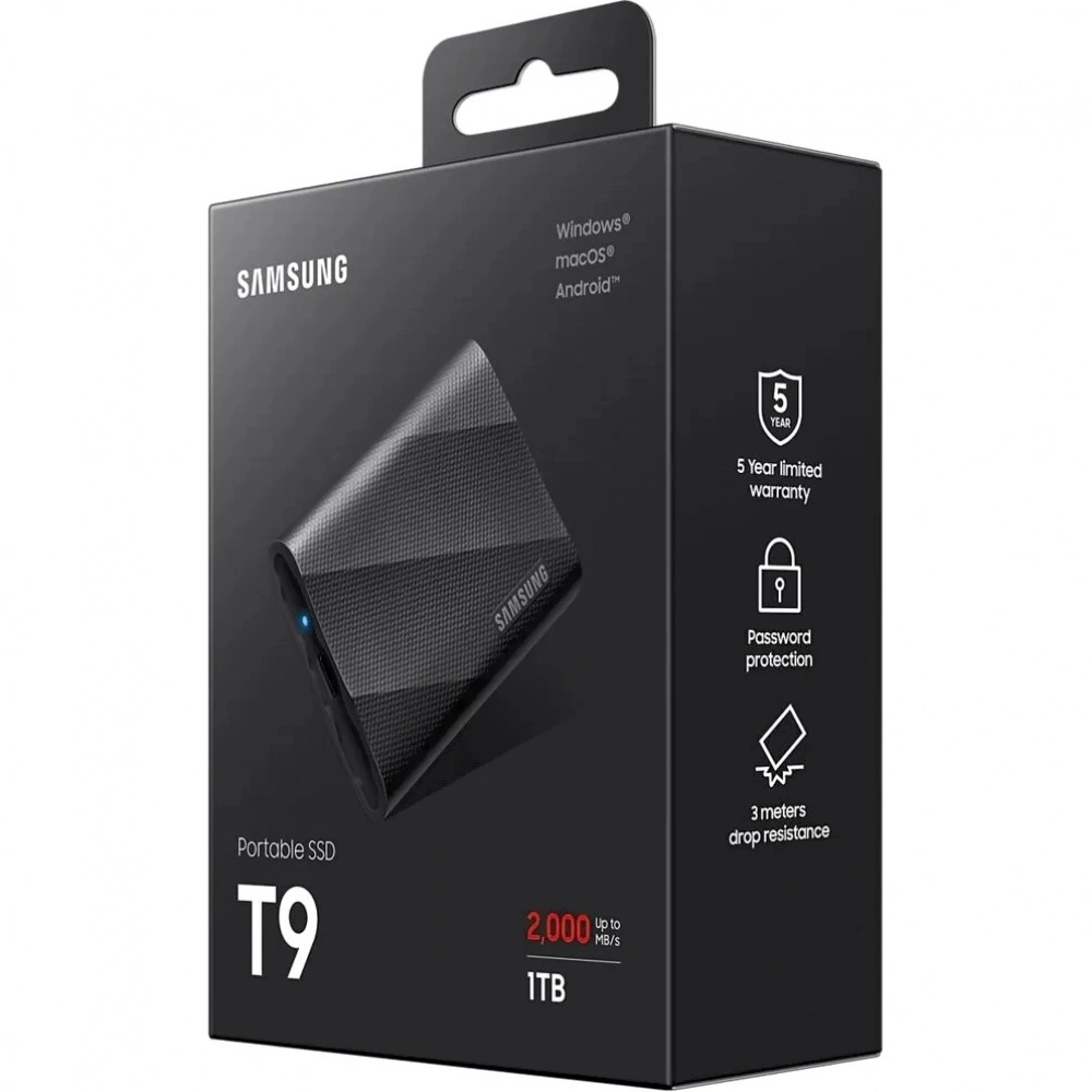 Внешний SSD Samsung Т9 Portable 1 TB Black (MU-PG1T0B/WW)