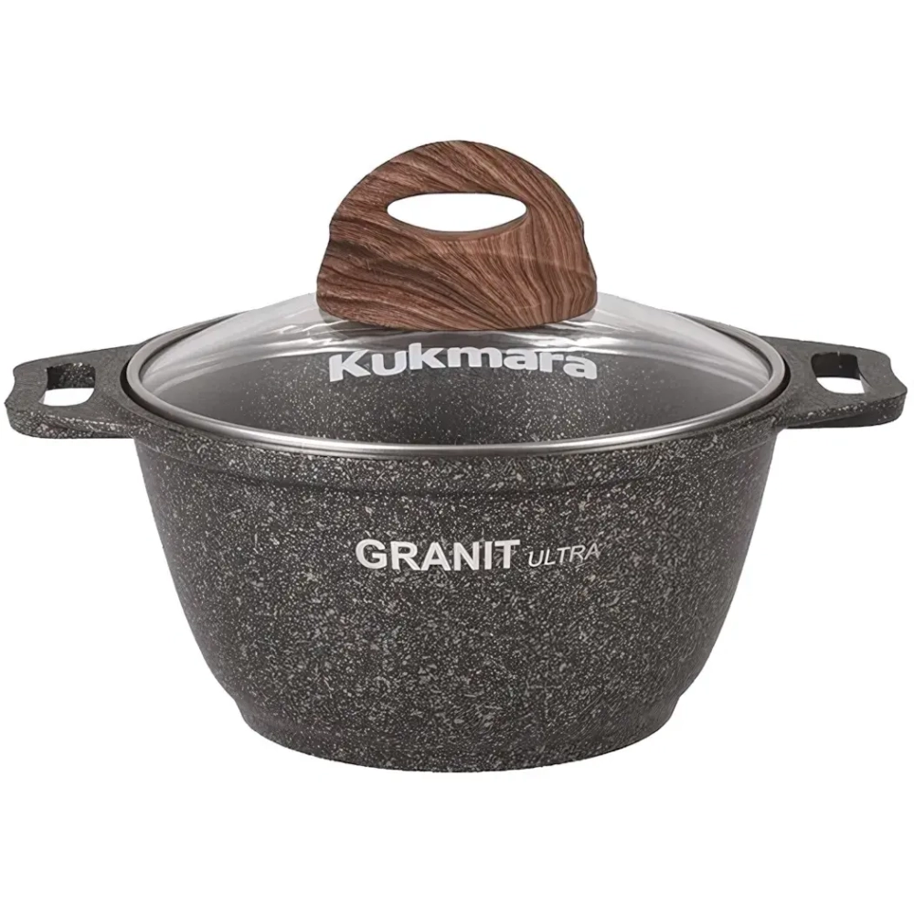 Кастрюля 1л «Granit ultra»(original) со стеклянной крышкой кго12а