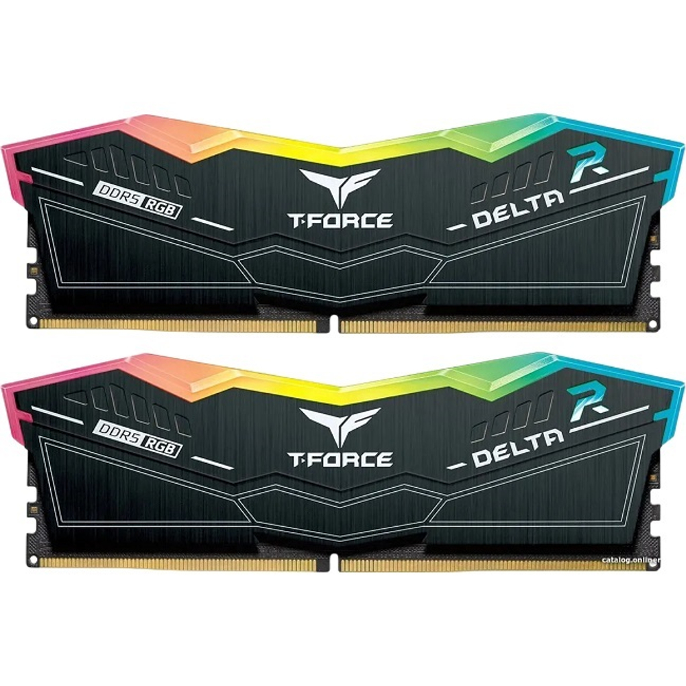 Оперативная память DIMM DDR5 32Gb, 6400Mhz, 2x16Gb, Team Group T-FORCE Delta RGB Black (FF3D532G6400HC38JDC01)