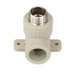 Угольник PP-R комбинированный серый Дн 25х3/4" НР с креплением VALFEX 10121125Г