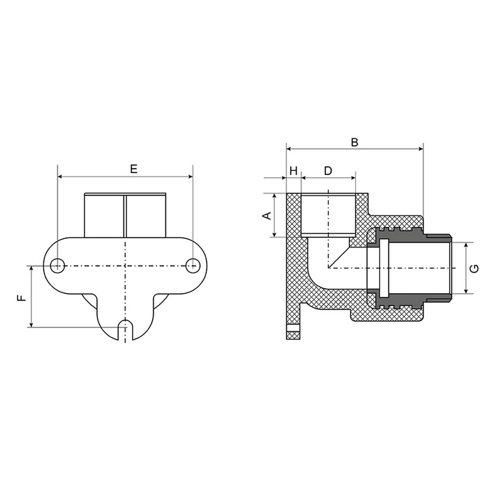 Уголок комб. нар 25х1/2'' с креплением EVER® СЕРЫЙ (Россия)