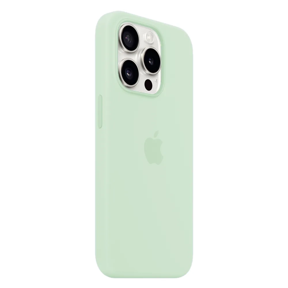 Силиконовый чехол с поддержкой MagSafe Apple Silicone Case для iPhone 15 Pro, Soft Mint (Пастельно-мятный)