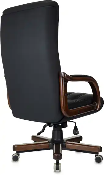 Кресло руководителя Бюрократ T-9932Walnut черный кожа крестов. металл/дерево