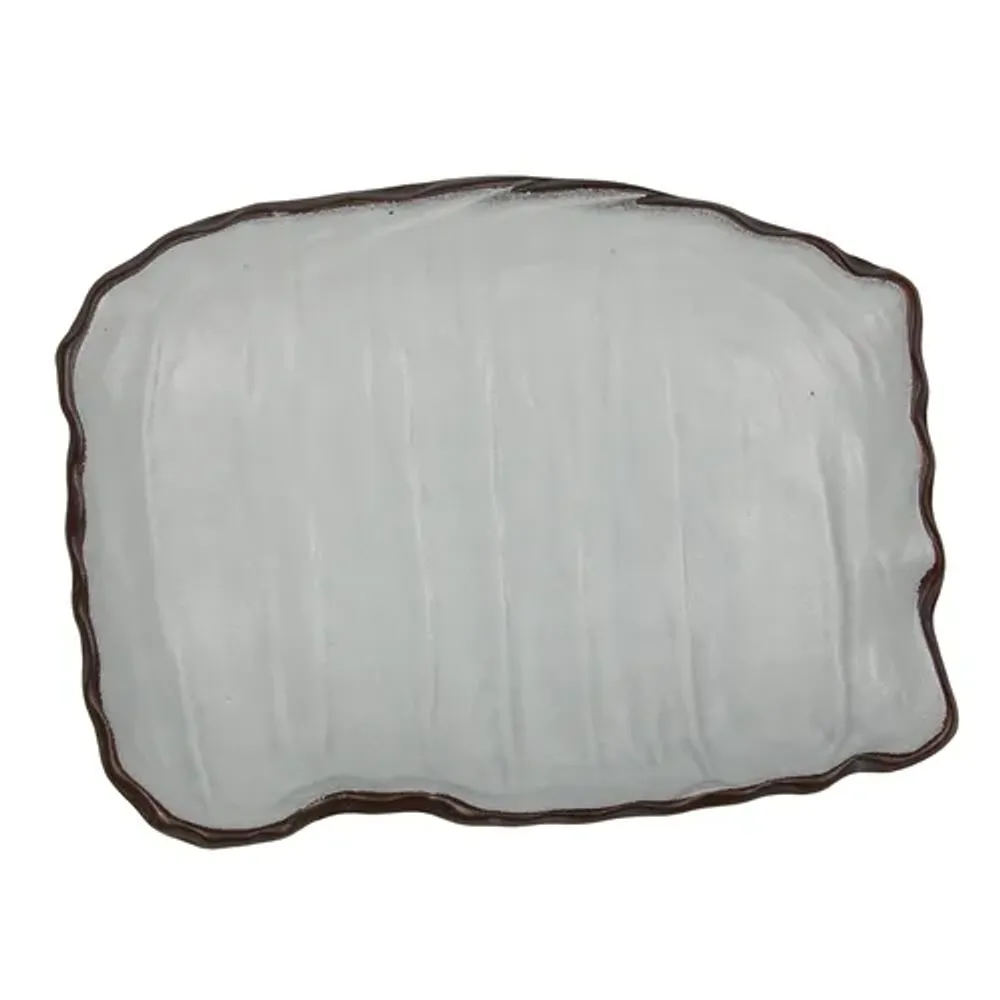 Блюдо прямоугольное 26*20 cм h3 cм 450 мл Crush White Matt New Brown Taiga P.L. [1]