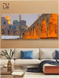 Картина Вечерний мост модульная 50x70см 3шт.