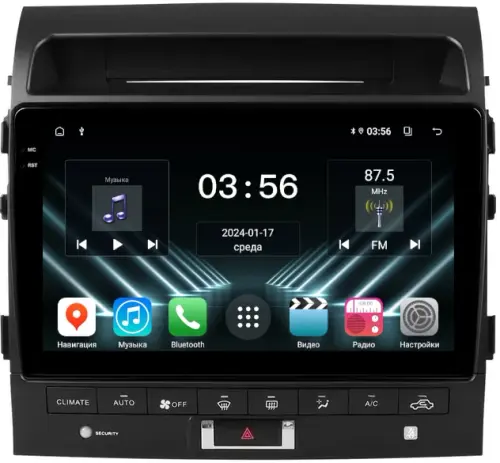 Магнитола для Toyota Land Cruiser 200 2010-2012 (климат на ШГУ) - FarCar S280 монитор 10.36" IPS на Android 13, CarPlay