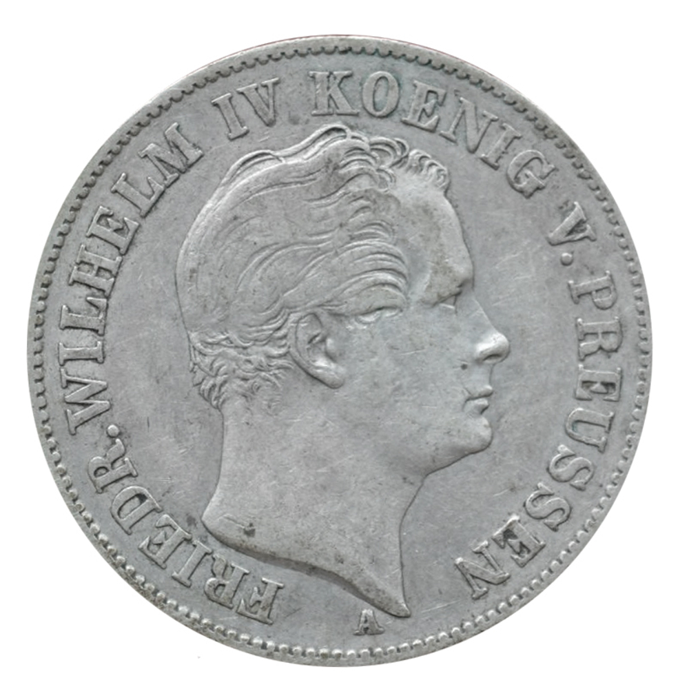 Талер 1851 год. Пруссия. ( А ). Фридрих Вильгельм. Серебро. XF