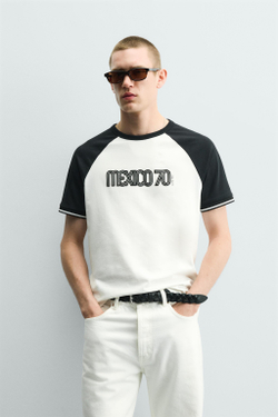 ZARA ФУТБОЛКА КОЛОР-БЛОК MEXICO 70 FIFA WORLD CUP™ FIFA CLASSICS, БЕЛЫЙ