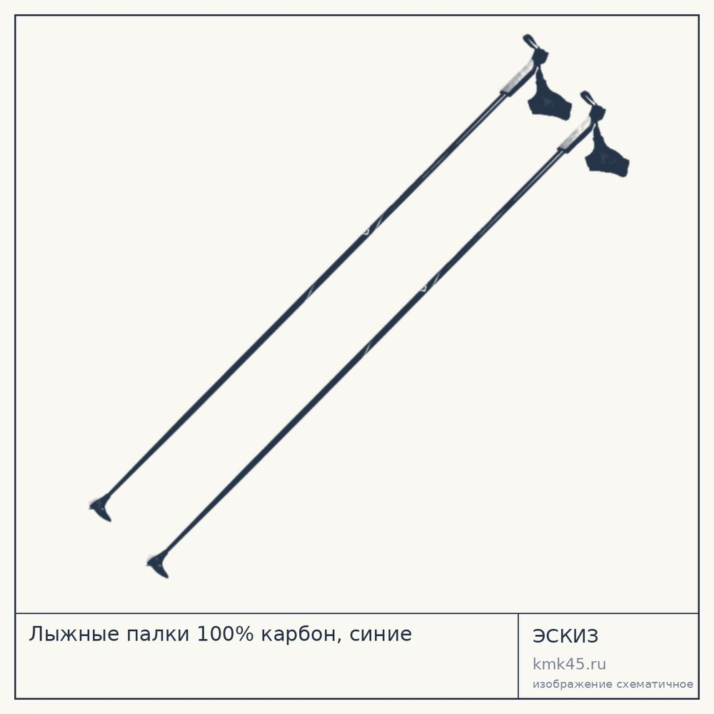 Лыжные палки 100% карбон, синие — от 2 800 ₽