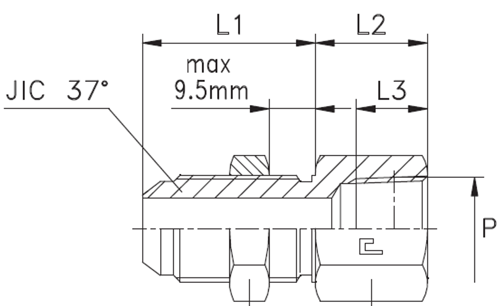 Соединение PD JIC 7/8 - NPTF 1/2