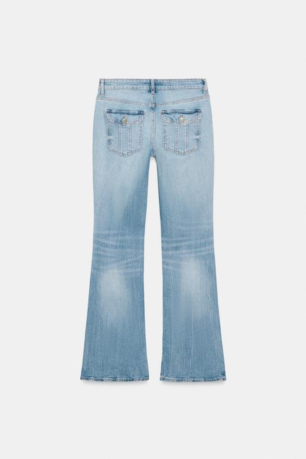 ZARA ДЖИНСЫ TRF BOOTCUT С НИЗКОЙ ПОСАДКОЙ, ГОЛУБОЙ