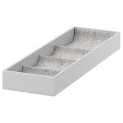 IKEA KOMPLEMENT (ИКЕА КОМПЛИМЕНТ) — Вкладыш с 4 отделениями, светло-серый, 15x53x5 см