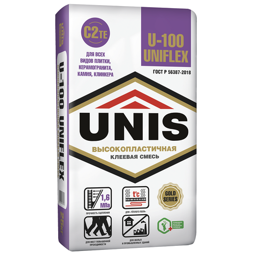 Клей плиточный Unis Uniflex U-100 25 кг
