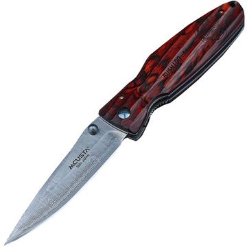 Складной нож Mcusta Ieyasu Tokugawa Damascus Staminawood Handle MC-0183D c клинком из стали VG-10 San Mai (Laminated Stainlesss Damascus) рукоять дерево
