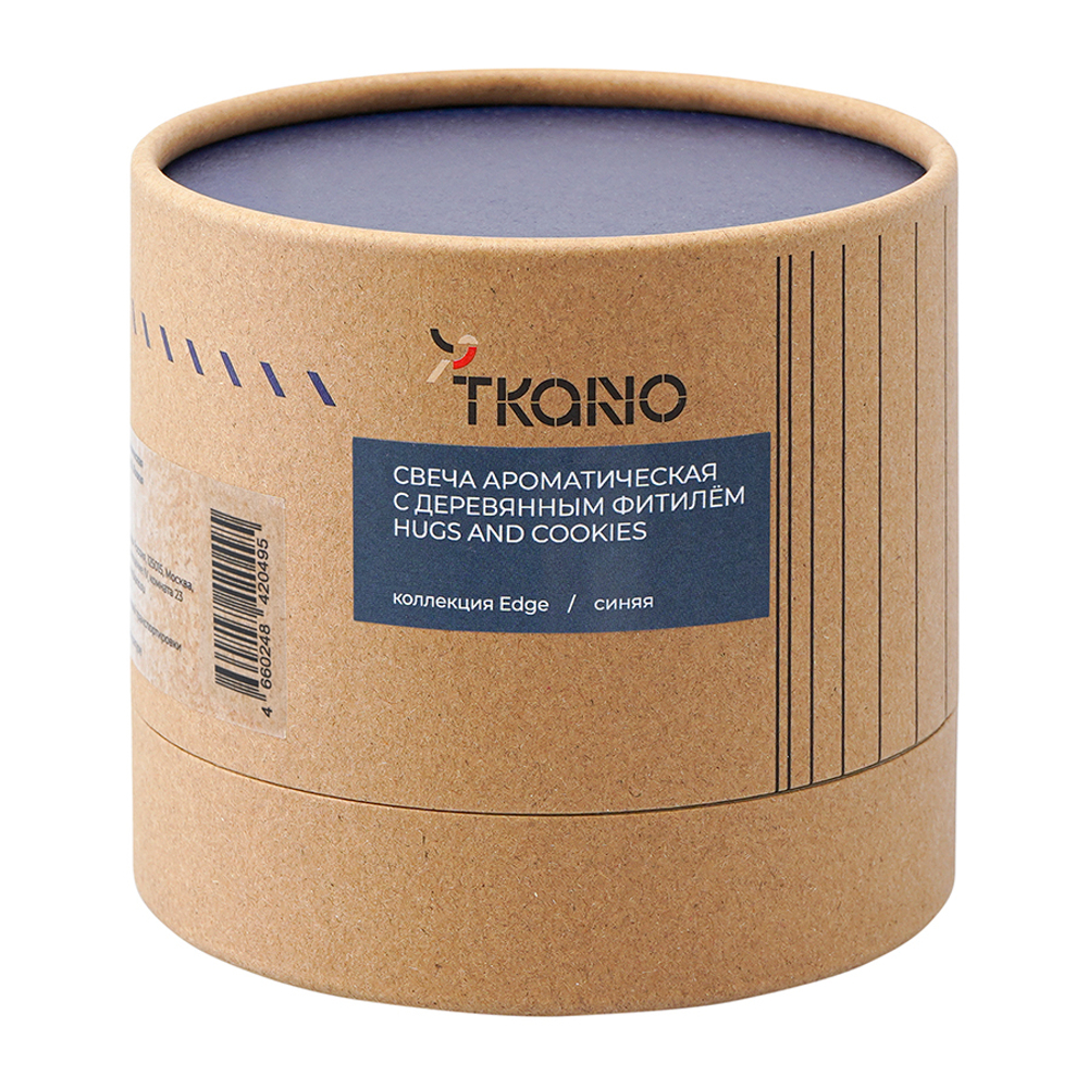 Свеча ароматическая Tkano Edge Hugs and Cookies синяя 60ч