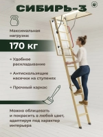 Чердачная лестница с люком утепленная 60*120*300