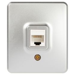 Розетка ЭРА Эксперт 11-3203-03 информационная RJ45 IP20 ОУ алюминий | Эра Эксперт