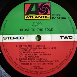 Виниловая пластинка Yes ‎– Close To The Edge LP