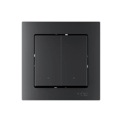 ATLASDESIGN SMART 2-кл. ВЫКЛЮЧАТЕЛЬ с подсв., Zigbee, сх.5, L+N, 10А, мех., КАРБОН