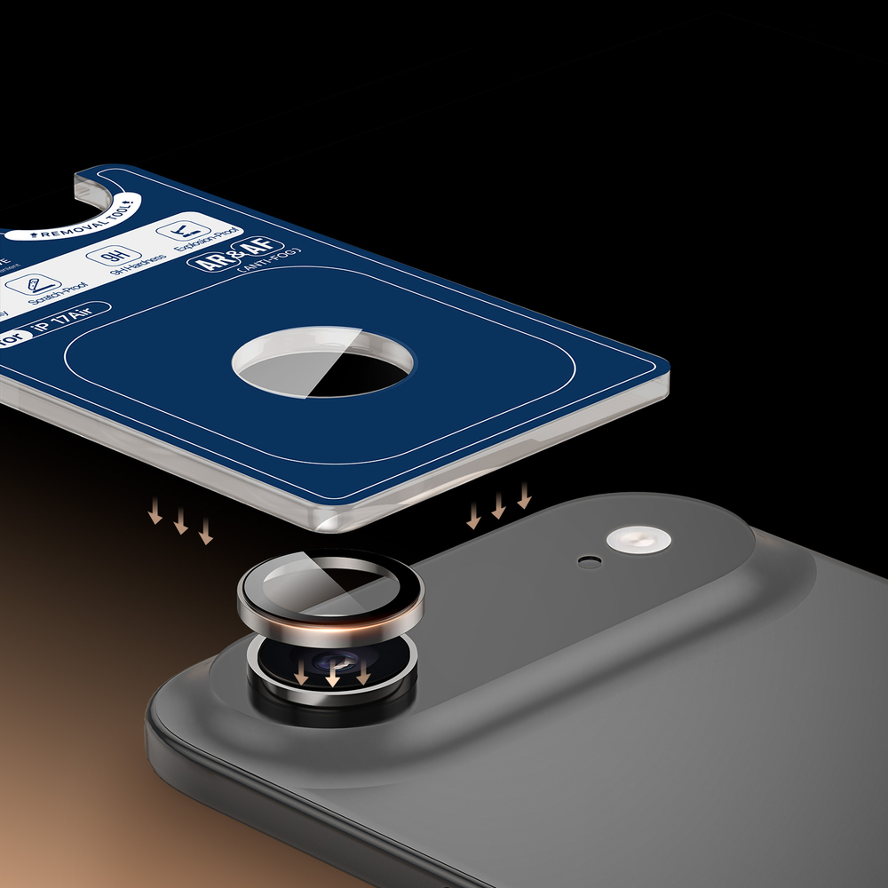 Защитное стекло на объективы камеры для iPhone Air, серия HAWK Series от Dux Ducis, рамки из алюминия синего цвета (Sky Blue)
