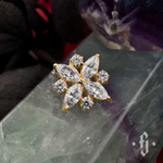 Накрутка "Bait" - Желтое золото - White CZ