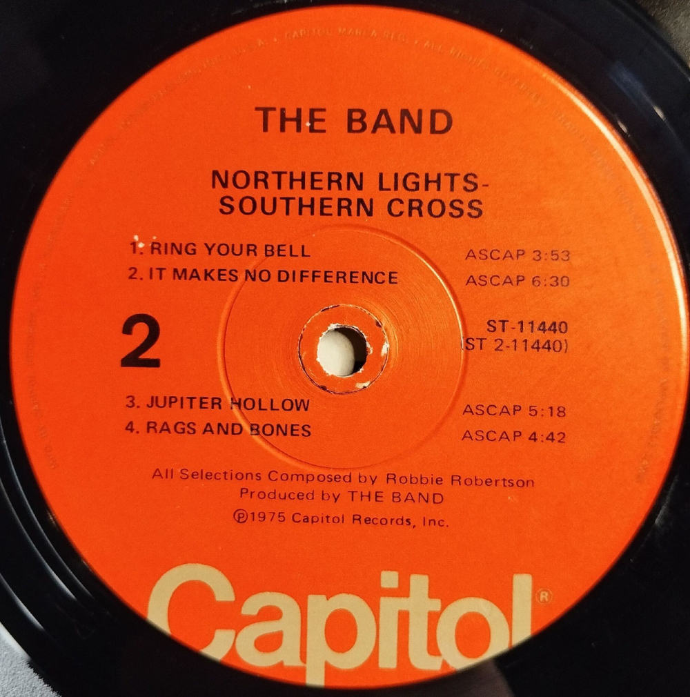 Винтажная виниловая пластинка LP The Band Northern Lights Southern Cross (USA 1975)