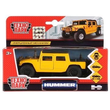 Машина металл HUMMER h1 ПИКАП, 12 см, двери, багаж., инерц., кор. Технопарк