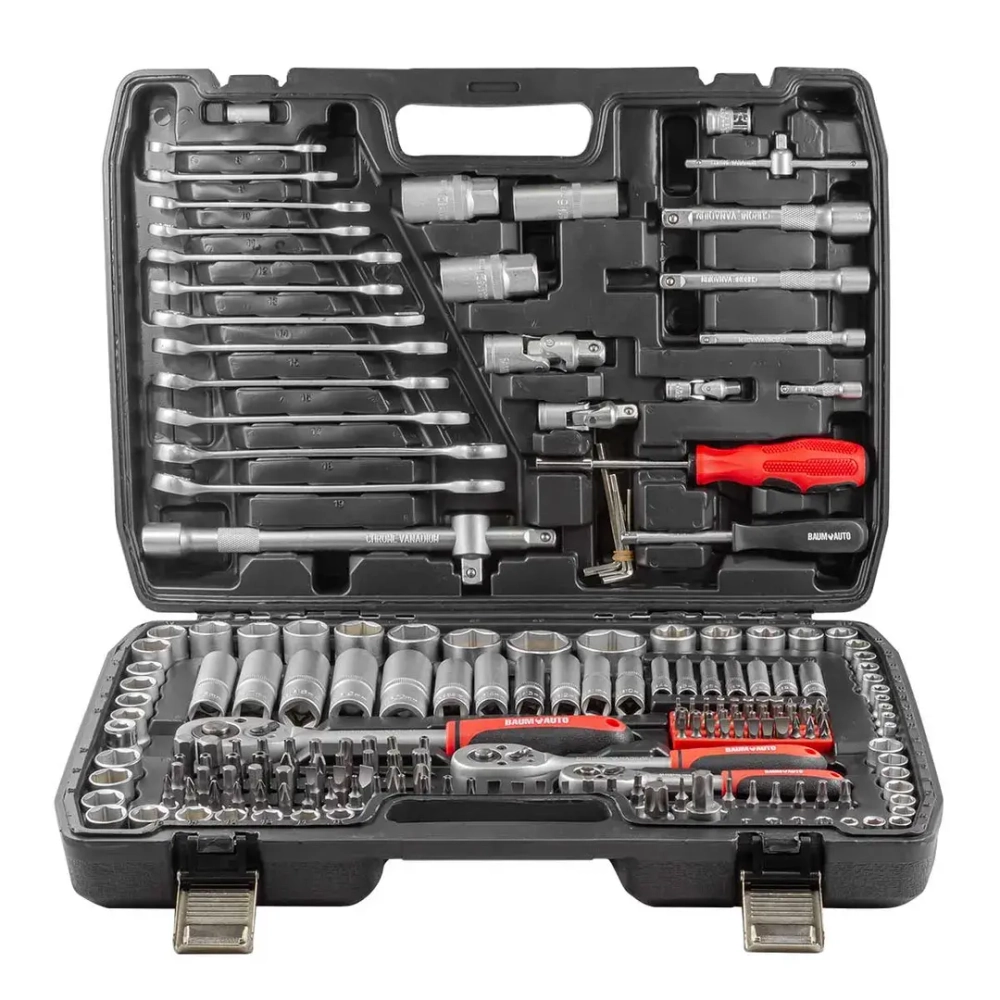 Набор инструментов 216пр. 1/4'', 3/8'', 1/2''(6гр.)(4-32мм) Baum Auto##BaumAuto BM-38841