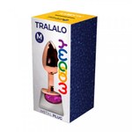Анальная пробка металлическая Tralalo золотая с розовым кристаллом от WOOOMY (8*3,4 см.)