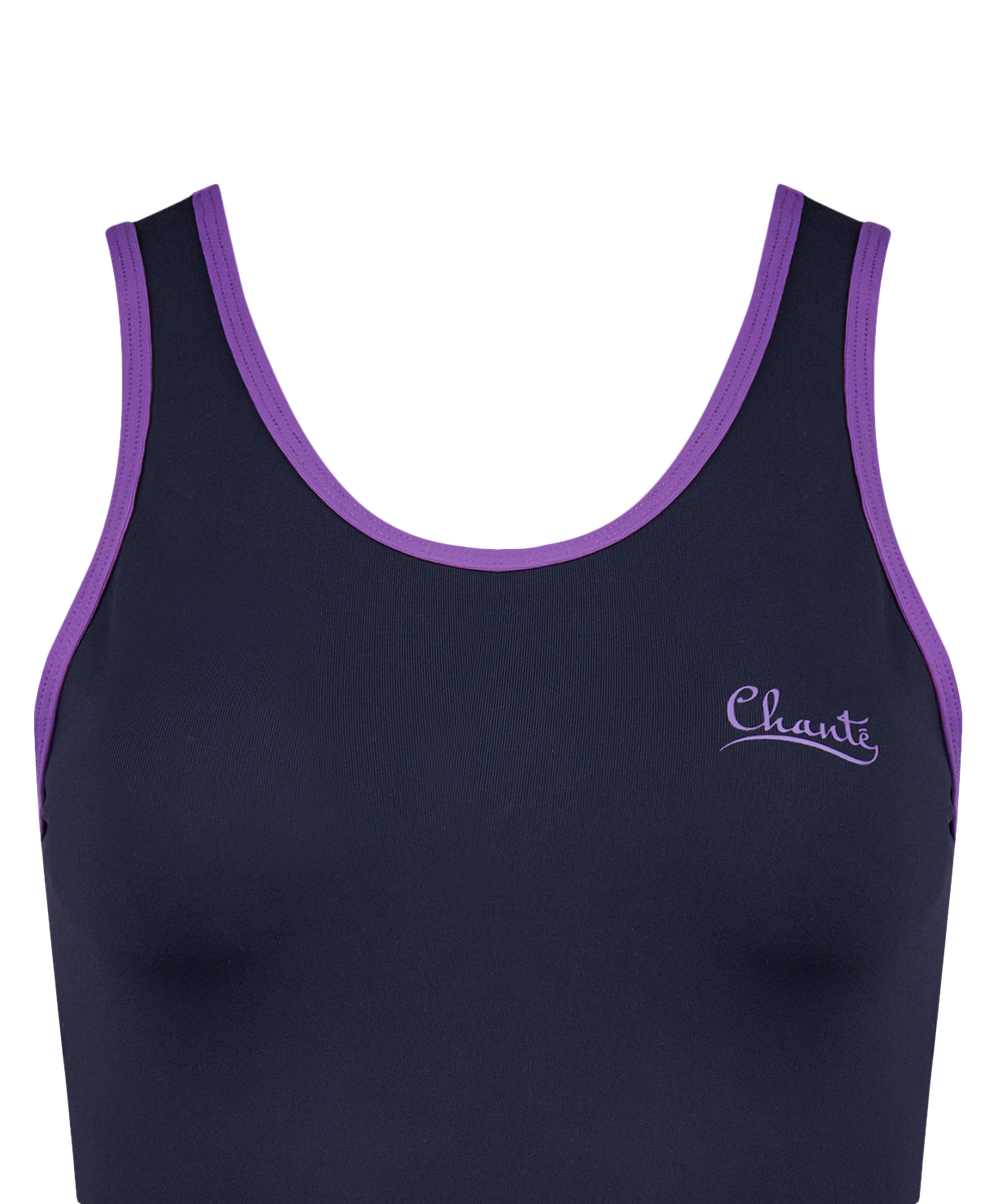 Майка гимнастическая Daniela Black/Purple, полиамид