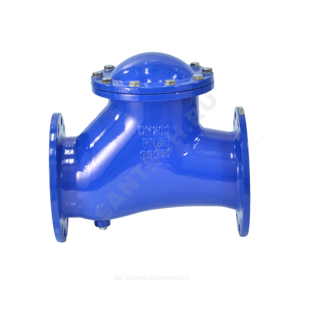 Клапан обратный чугун шаровой 3010 Ду 600 Ру10/16 Тмакс=80 оС фл шар сталь+NBR Benarmo