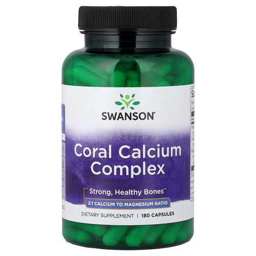 Swanson Vitamins, Коралловый кальций, 180 капсул