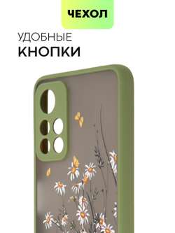 Чехол BROSCORP для Poco M4 Pro 5G оптом (арт. XM-PM4P-ST-TPU-KHAKI-PRINT)