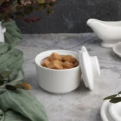 Сахарница d 9,5 см h8 см с крышкой белая фарфор P.L. Proff Cuisine [4]