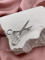 Брошь "Ножницы" серебристые