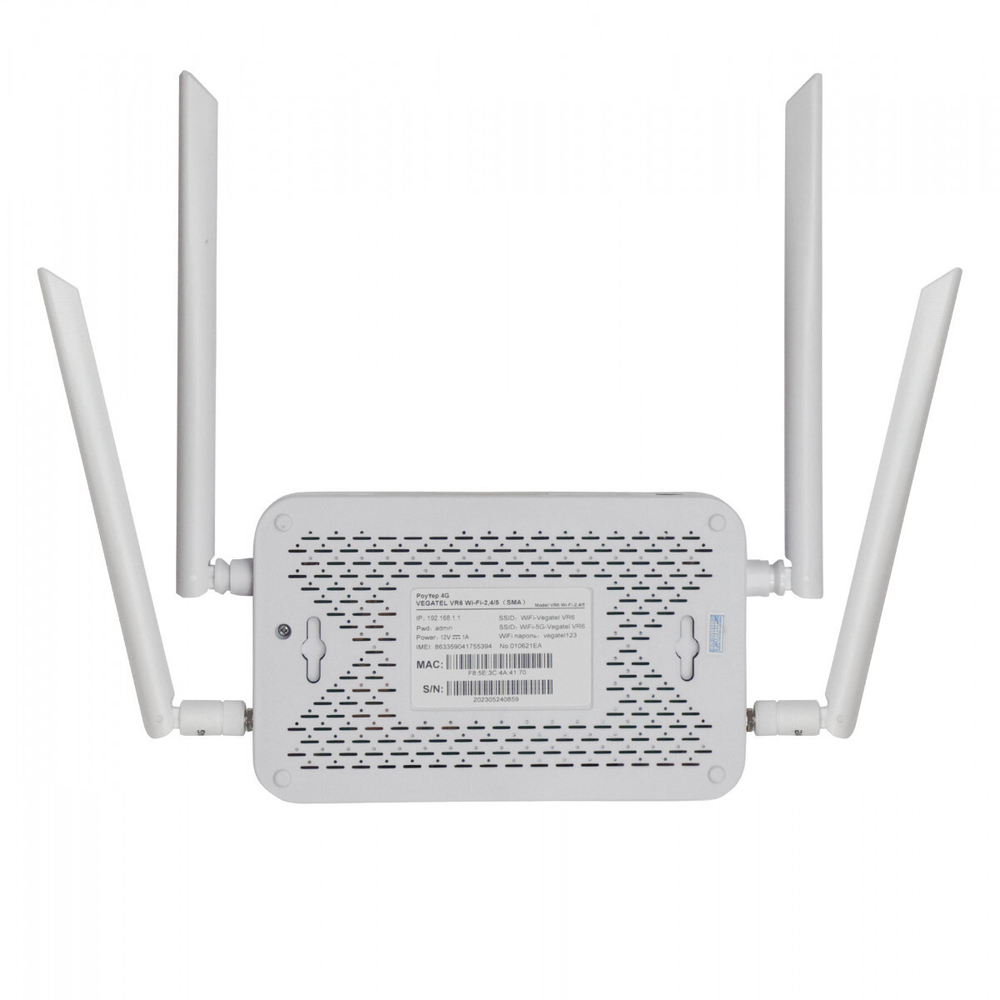 4G/LTE, Wi-Fi Роутер VEGATEL VR6 Wi-Fi-2,4/5 (SMA)
