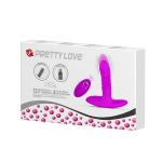Лиловый анальный вибростимулятор 12,3см с пультом ДУ Pretty Love Heather BI-014647W