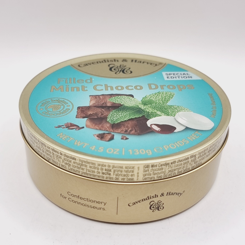 Конфеты леденцы Cavendish & Harvey Mint Choco Drops Мятный шоколад 130 г (из Финляндии)